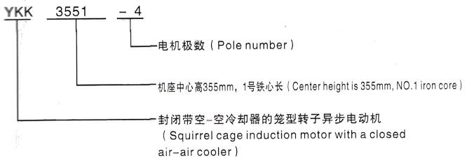 YKK系列(H355-1000)高压Y5601-12三相异步电机西安泰富西玛电机型号说明